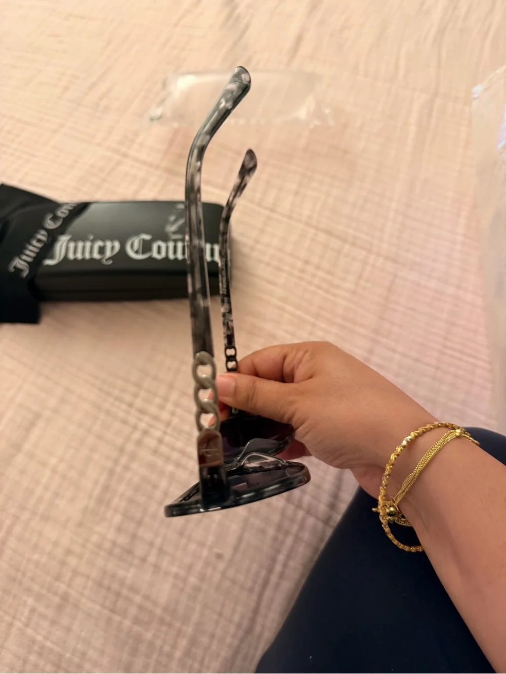Juicy Couture Purple Tortoiseshell Oval Sunglasses